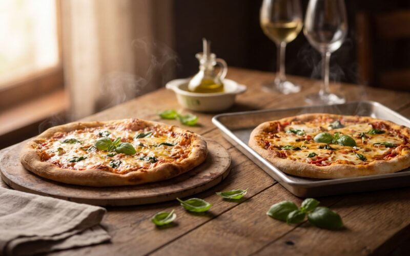 Pizza pečená na kameni, oceli nebo v běžné troubě: co skutečně mění výsledek
